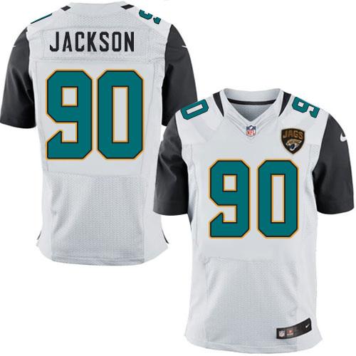Jerseys Factory Cheap Nike Jaguars #90 Malik Jackson White Men's