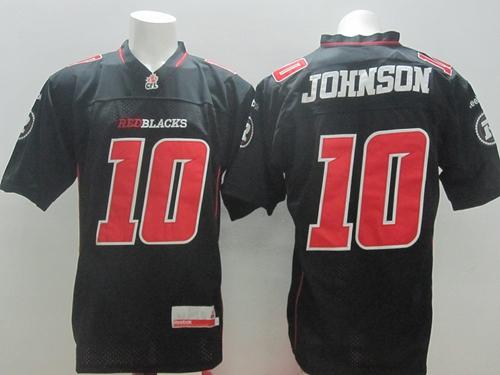Jerseys Factory Cheap Redblacks #10 Kierrie Johnson Black Stitch