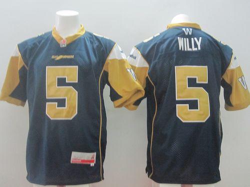 Jerseys Factory Cheap Blue Bombers #5 Drew Willy Navy Blue Stitc