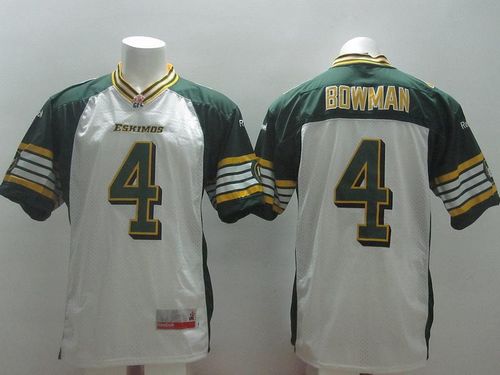 Jerseys Factory Cheap Eskimos #4 Adarius Bowman White Stitched C