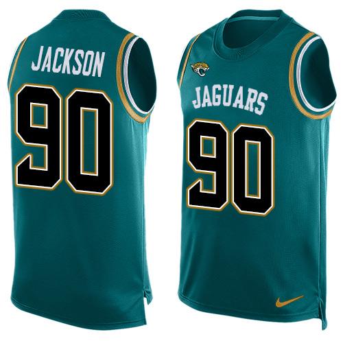 Jerseys Factory Cheap Nike Jaguars #90 Malik Jackson Teal Green