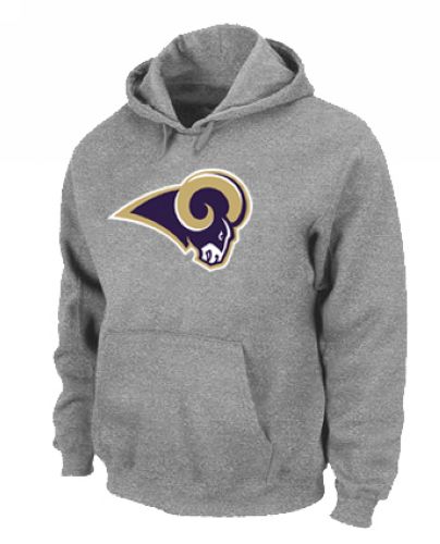 Jerseys Factory Cheap St.Louis Rams Logo Pullover Hoodie Grey