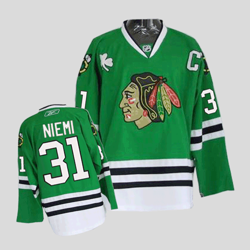 Jerseys Factory Cheap Blackhawks #31 Antti Niemi Embroidered Gre