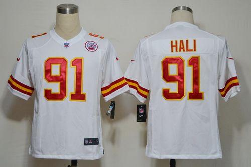 Jerseys Factory Cheap Nike Chiefs #91 Tamba Hali White Men's Sti