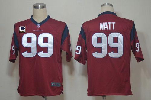 Jerseys Factory Cheap Nike Texans #99 J.J. Watt Red Alternate Wi