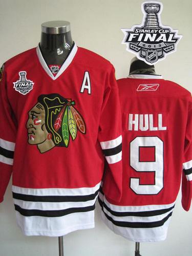 Jerseys Factory Cheap Blackhawks #9 Bobby Hull Embroidered Red W