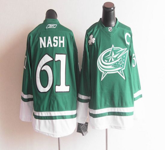 Jerseys Factory Cheap Blue Jackets St Patty's Day #61 Rick Nash - Click Image to Close
