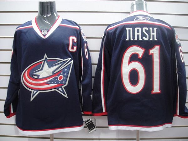 Jerseys Factory Cheap Blue Jackets #61 Rick Nash Embroidered Blu - Click Image to Close