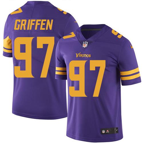 Jerseys Factory Cheap Nike Vikings #97 Everson Griffen Purple Me