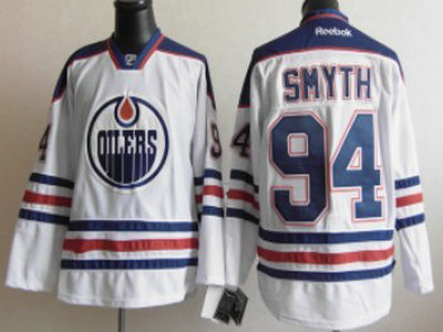 Jerseys Factory Cheap Oilers #94 Ryan Smyth White Embroidered NH