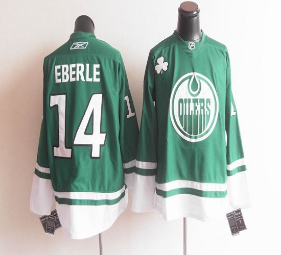 Jerseys Factory Cheap Oilers St Patty's Day #14 Jordan Eberle Gr - Click Image to Close