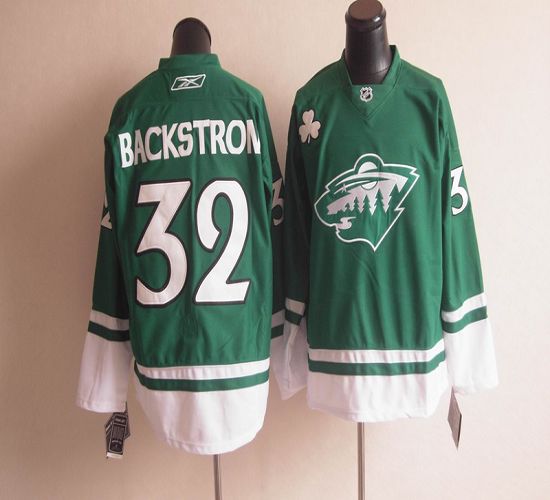 Jerseys Factory Cheap Wild St Patty's Day #32 Niklas Backstrom G - Click Image to Close