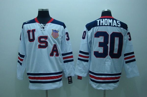 Jerseys Factory Cheap 2010 Olympic Team USA #30 Tim Thomas Embro - Click Image to Close