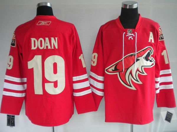 Jerseys Factory Cheap Coyotes #19 Shane Doan Embroidered Red NHL - Click Image to Close