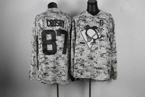 Jerseys Factory Cheap Penguins #87 Sidney Crosby Camo Embroidere