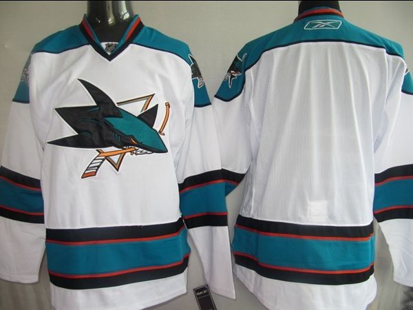 Jerseys Factory Cheap Sharks Blank Embroidered White NHL Jersey - Click Image to Close