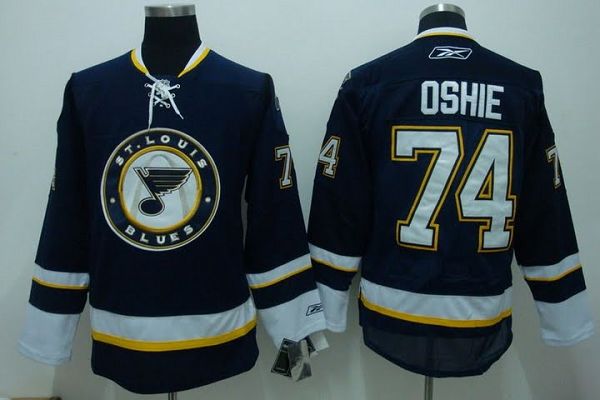 Jerseys Factory Cheap Blues #74 Tj Oshie Embroidered Blue NHL Je - Click Image to Close