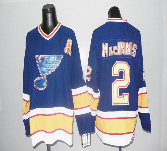 Jerseys Factory Cheap Blues CCM Throwback #2 Macinnis Blue Embro - Click Image to Close