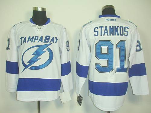 Jerseys Factory Cheap Lightning #91 Steven Stamkos White New Roa