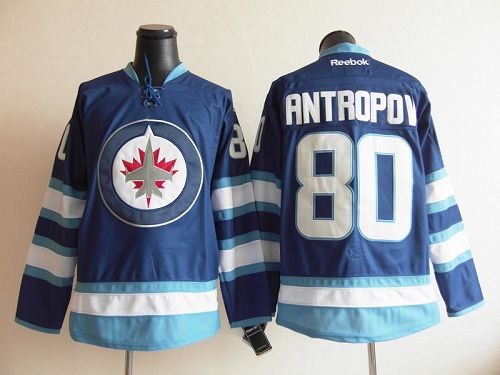 Jerseys Factory Cheap Jets #80 Nik Antropov Dark Blue 2011 Style