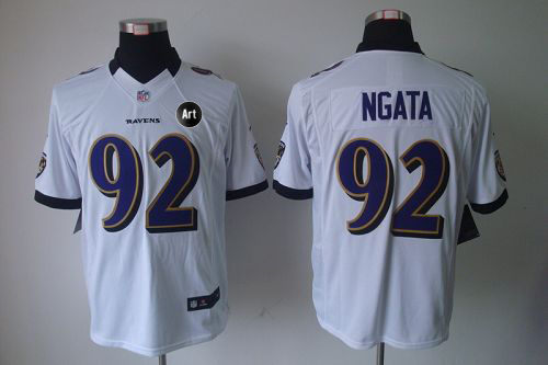 Jerseys Factory Cheap Nike Ravens #92 Haloti Ngata White With Ar