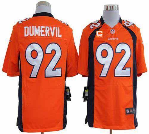 Jerseys Factory Cheap Nike Broncos #92 Elvis Dumervil Orange Tea