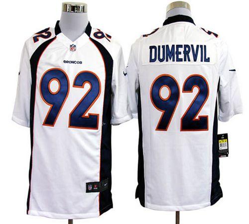 Jerseys Factory Cheap Nike Broncos #92 Elvis Dumervil White Men'