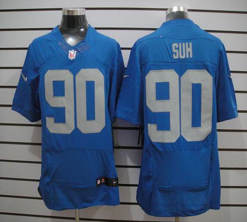Jerseys Factory Cheap Nike Lions #90 Ndamukong Suh Blue Alternat