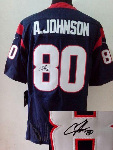 Jerseys Factory Cheap Nike Texans #80 Andre Johnson Navy Blue Te