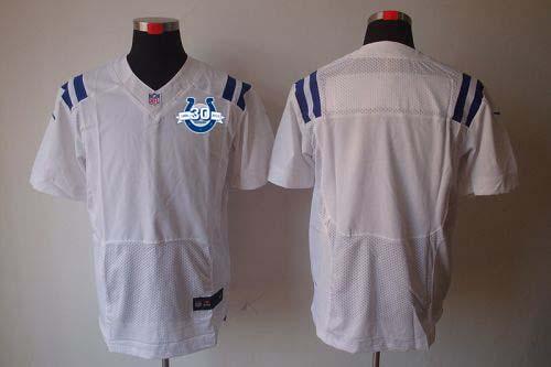 Jerseys Factory Cheap Nike Colts Blank White With 30TH Seasons P