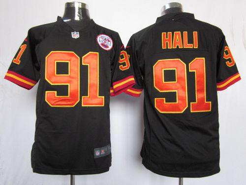 Jerseys Factory Cheap Nike Chiefs #91 Tamba Hali Black Alternate