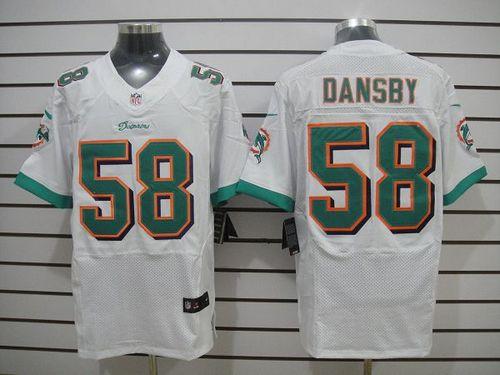 Jerseys Factory Cheap Nike Dolphins #58 Karlos Dansby White Men'