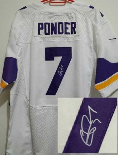 Jerseys Factory Cheap Nike Vikings #7 Christian Ponder White Men