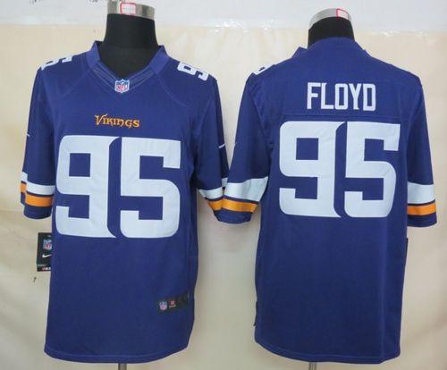 Jerseys Factory Cheap Nike Vikings #95 Sharrif Floyd Purple Team