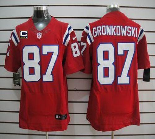Jerseys Factory Cheap Nike Patriots #87 Rob Gronkowski Red Alter
