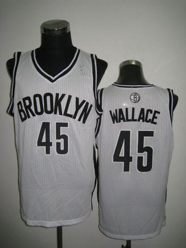 Jerseys Factory Cheap Nets #45 Gerald Wallace White Home Embroid