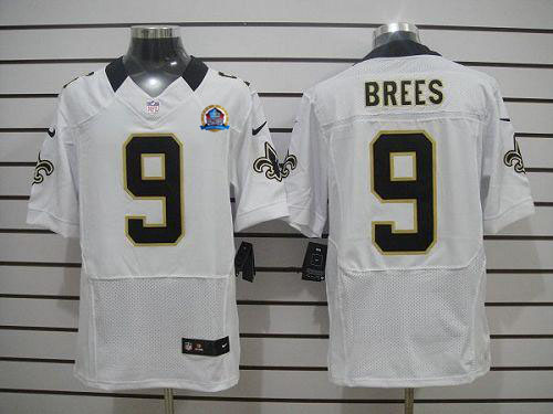 Jerseys Factory Cheap Nike Saints #9 Drew Brees White With Hall