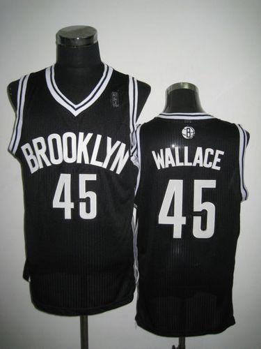 Jerseys Factory Cheap Nets #45 Gerald Wallace Black Road Embroid