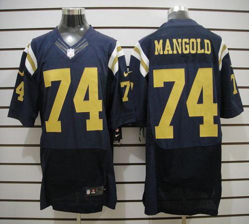 Jerseys Factory Cheap Nike Jets #74 Nick Mangold Navy Blue Alter