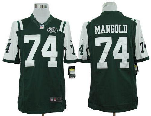 Jerseys Factory Cheap Nike Jets #74 Nick Mangold Green Team Colo