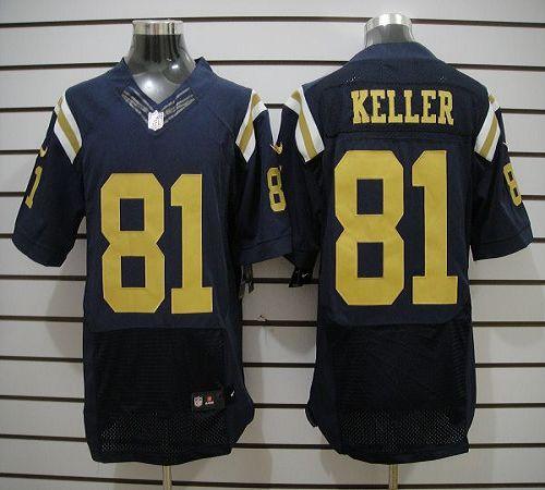Jerseys Factory Cheap Nike Jets #81 Dustin Keller Navy Blue Alte