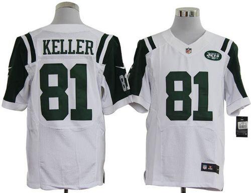 Jerseys Factory Cheap Nike Jets #81 Dustin Keller White Men's Em