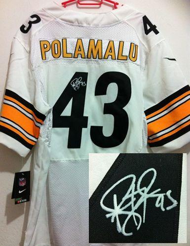 Jerseys Factory Cheap Nike Steelers #43 Troy Polamalu White Men'