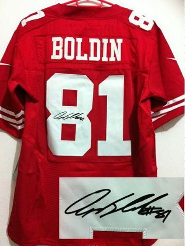 Jerseys Factory Cheap Nike 49ers #81 Anquan Boldin Red Team Colo