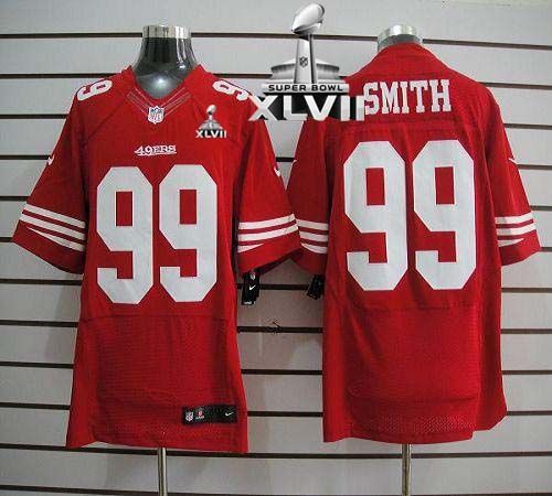 Jerseys Factory Cheap Nike 49ers #99 Aldon Smith Red Team Color
