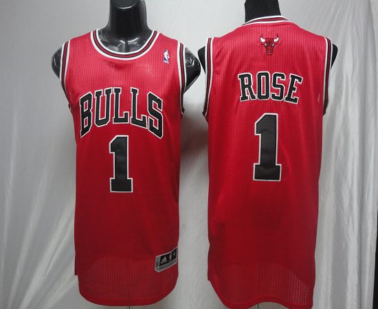 Jerseys Factory Cheap Revolution 30 Bulls #1 Derrick Rose Red Em - Click Image to Close