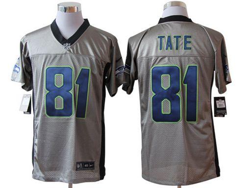 Jerseys Factory Cheap Nike Seahawks #81 Golden Tate Grey Shadow