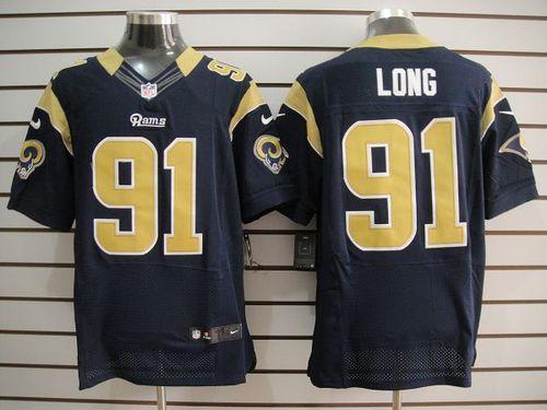 Jerseys Factory Cheap Nike Rams #91 Chris Long Navy Blue Team Co